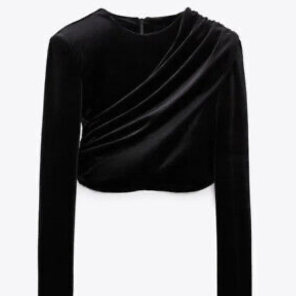 Zara Velvet Crop Top - Picture 3 of 7